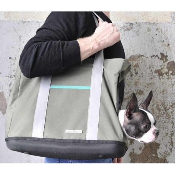 Pet Carrier Tote Navy Mesh Ends & Top Zipper Openings Cats Small Dogs - Picture 13 of 13